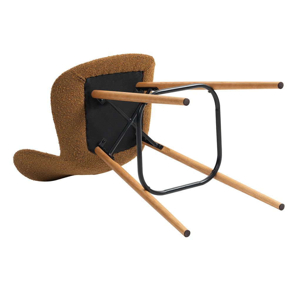 Chaise snack effet laine bouclette cuivre