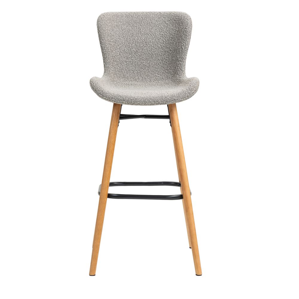 Chaise snack effet laine bouclette gris clair