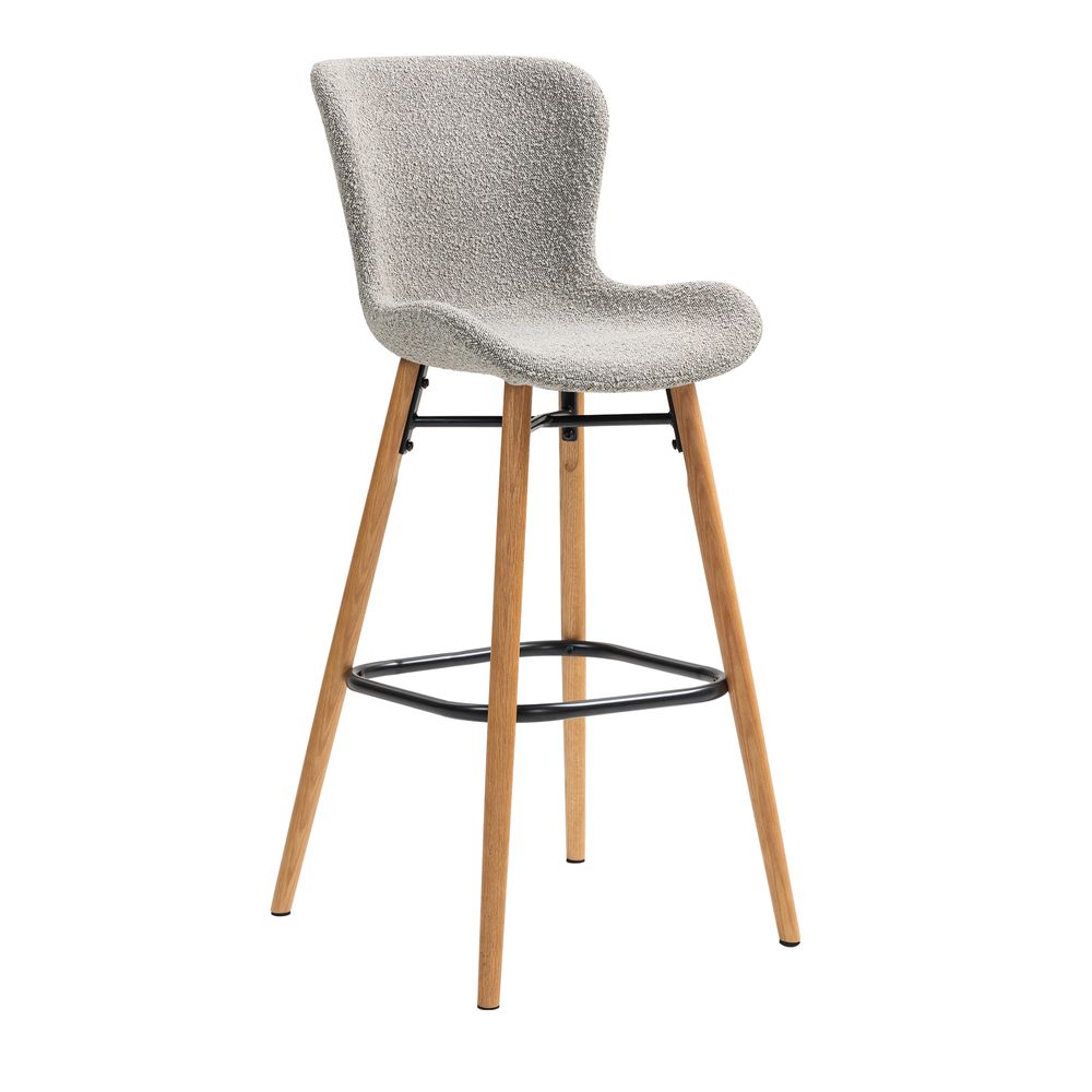 Chaise snack effet laine bouclette gris clair