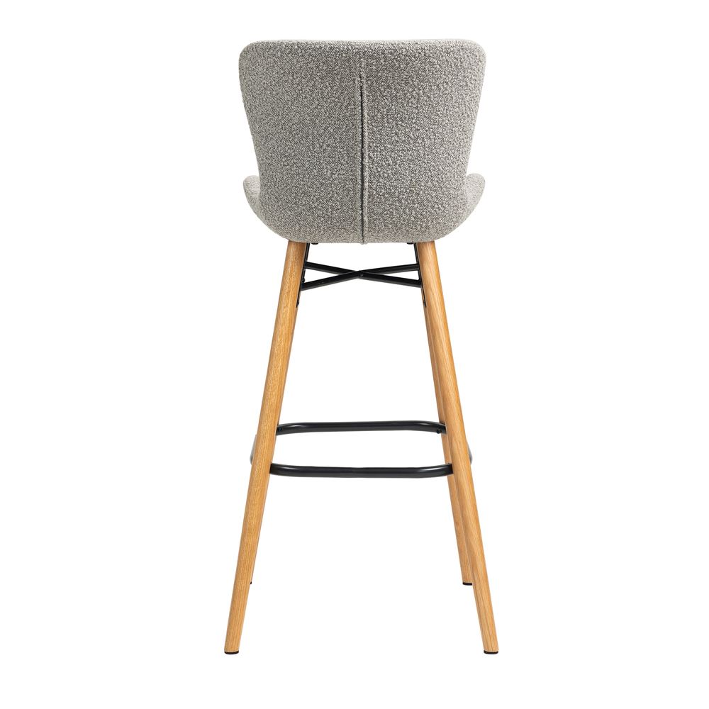 Chaise snack effet laine bouclette gris clair