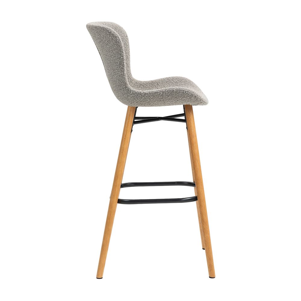 Chaise snack effet laine bouclette gris clair