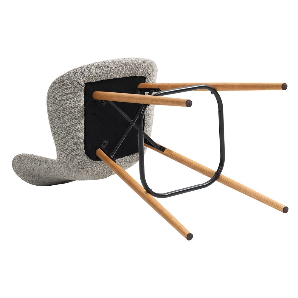 Chaise snack effet laine bouclette gris clair