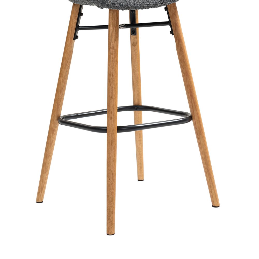 Chaise snack effet laine bouclette gris foncé