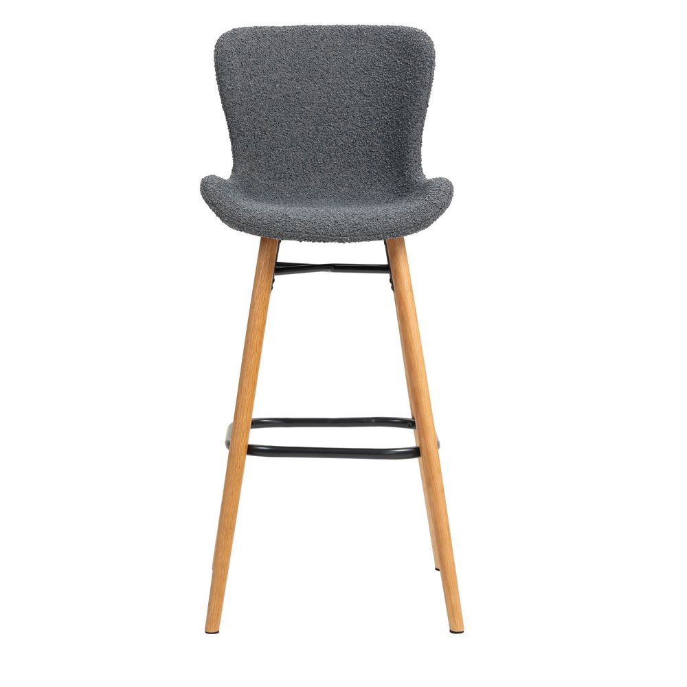 Chaise snack effet laine bouclette gris foncé