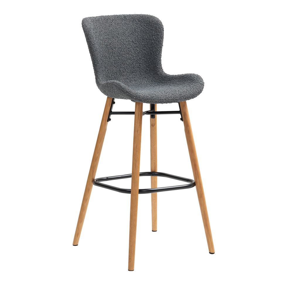 Chaise snack effet laine bouclette gris foncé