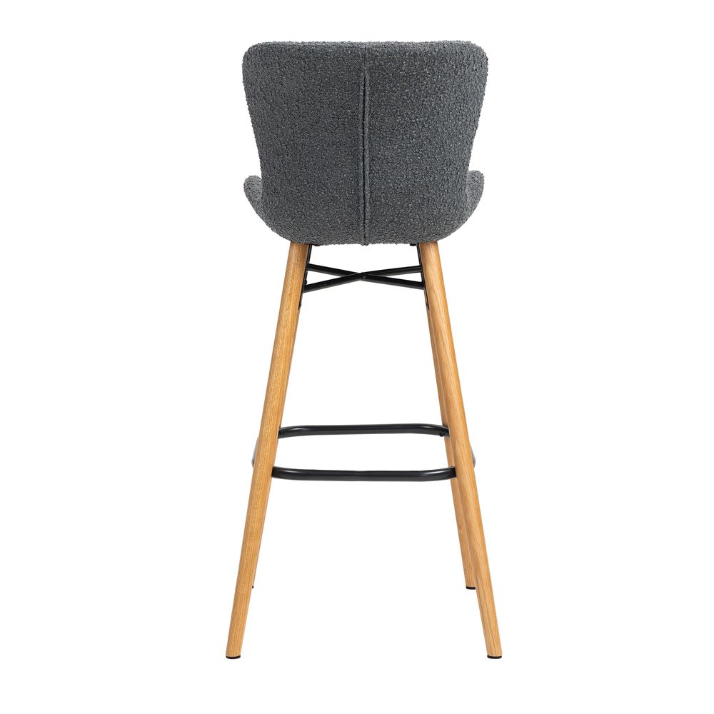 Chaise snack effet laine bouclette gris foncé