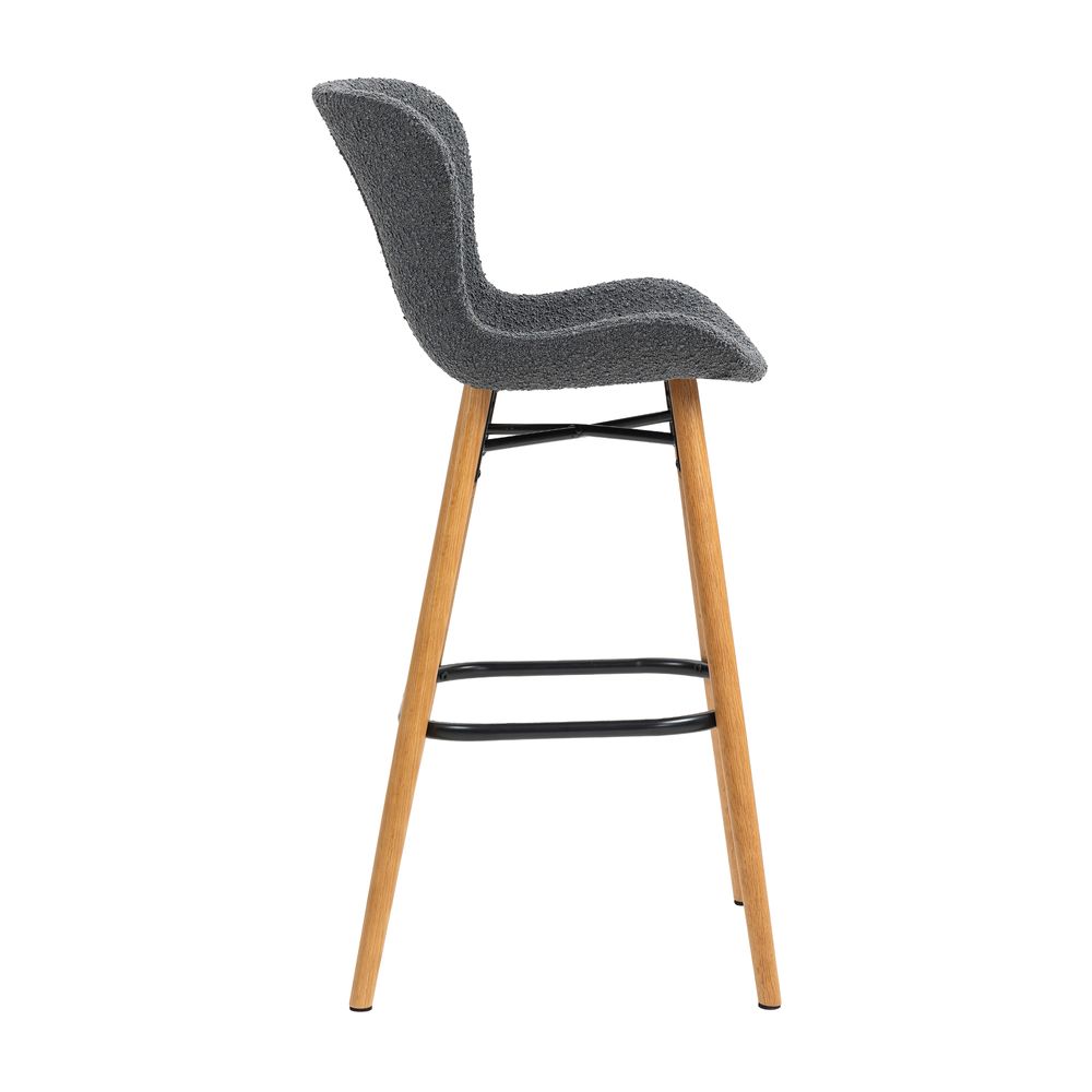 Chaise snack effet laine bouclette gris foncé