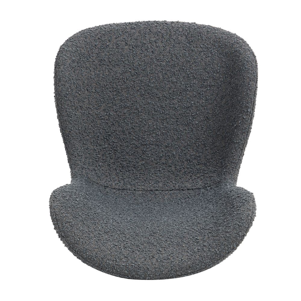 Chaise snack effet laine bouclette gris foncé