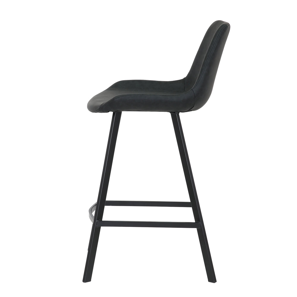 Chaise snack PU noir mat