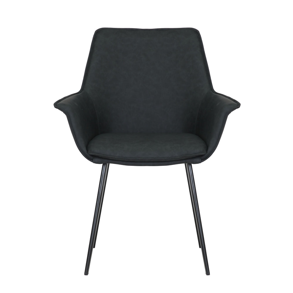 Fauteuil repas PU noir mat