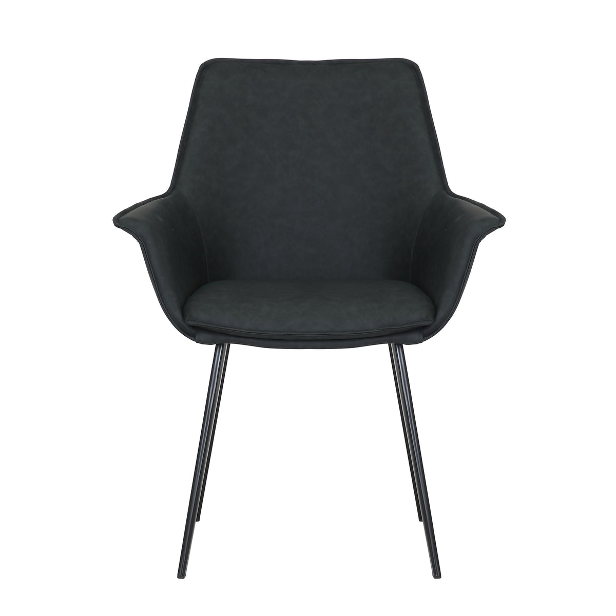 Fauteuil repas PU noir mat
