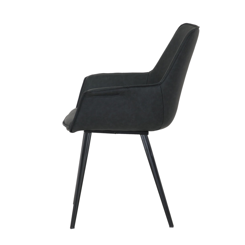 Fauteuil repas PU noir mat