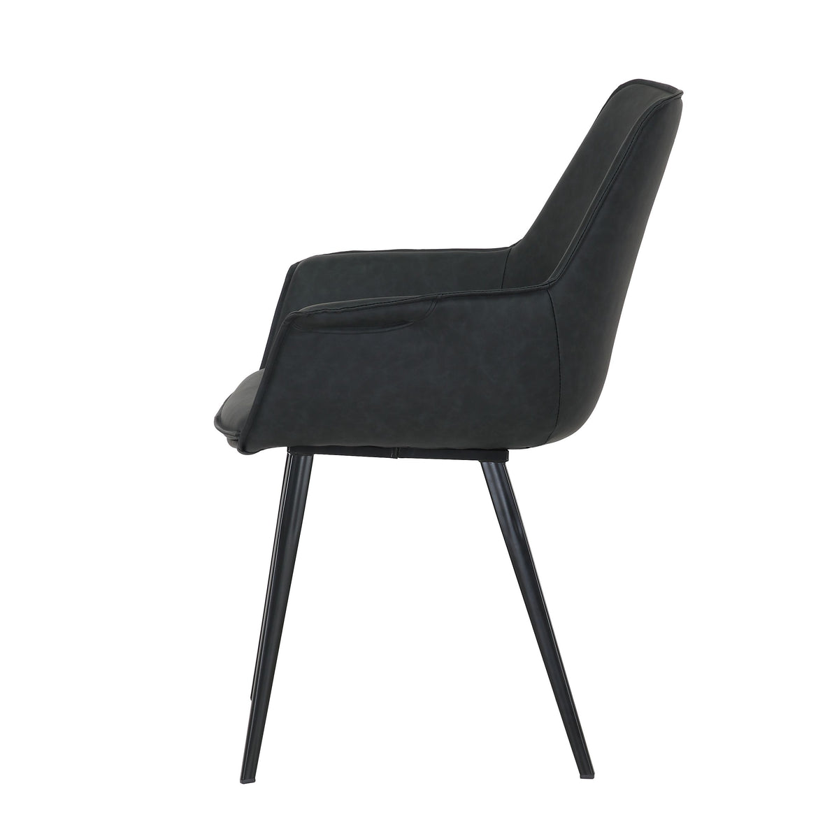 Fauteuil repas PU noir mat