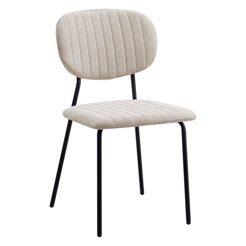 Chaise repas tissu beige
