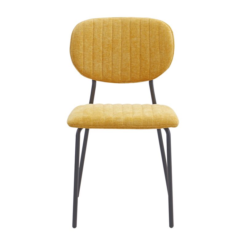 Chaise repas tissu jaune curry