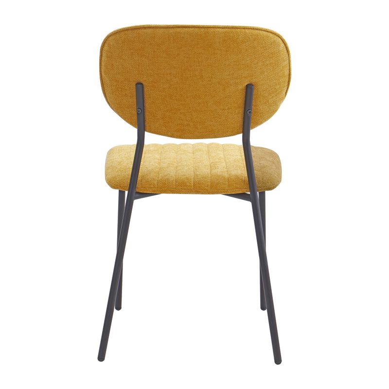 Chaise repas tissu jaune curry