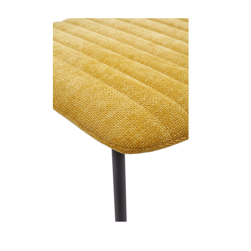Chaise repas tissu jaune curry