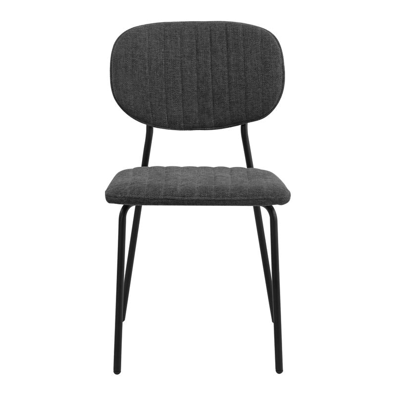 Chaise repas tissu gris foncé