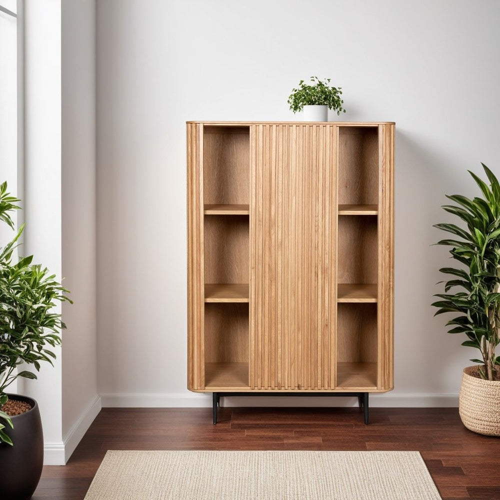 Meuble haut 1 porte coulissante chêne naturel