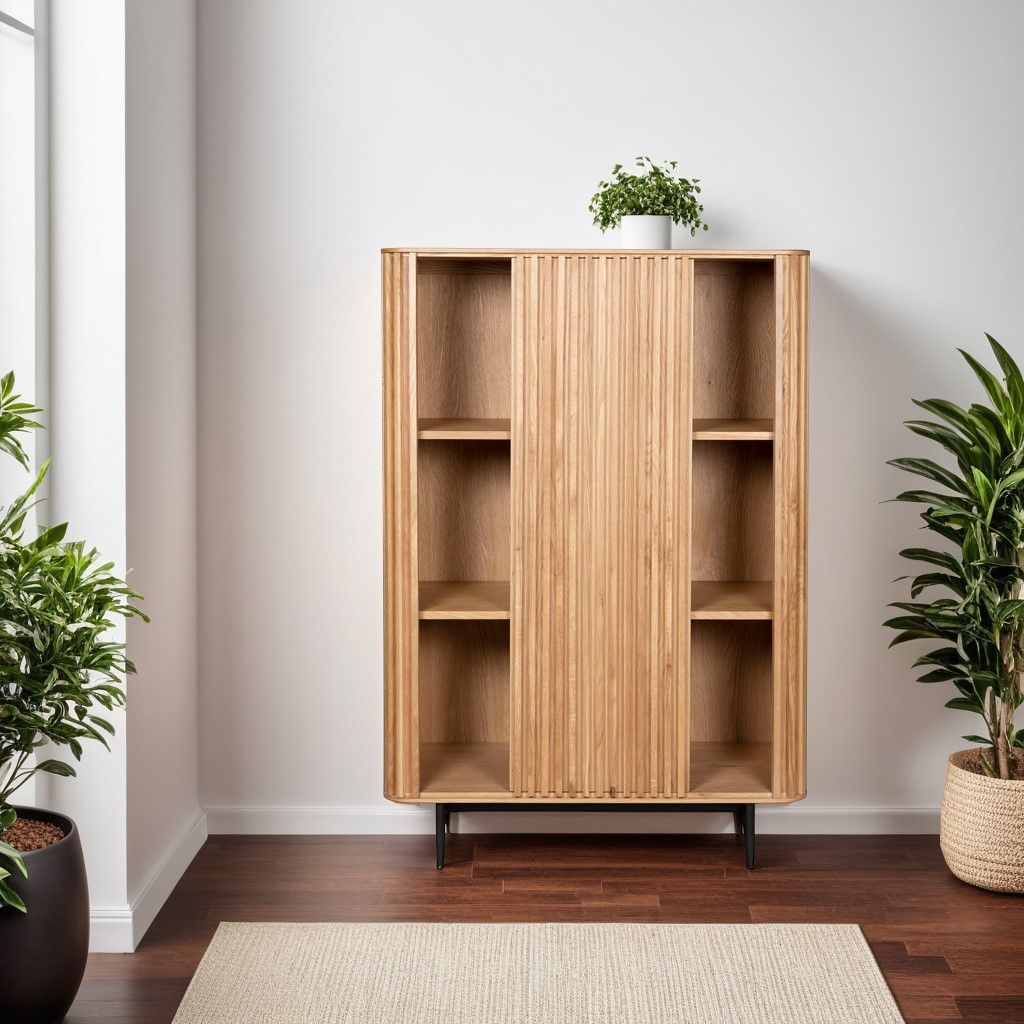 Meuble haut 1 porte coulissante chêne naturel