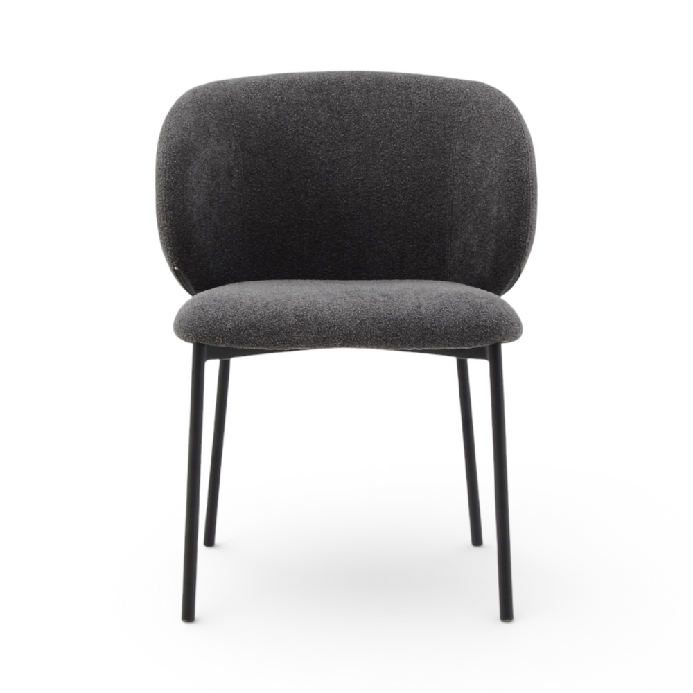 Chaise repas tissu gris foncé