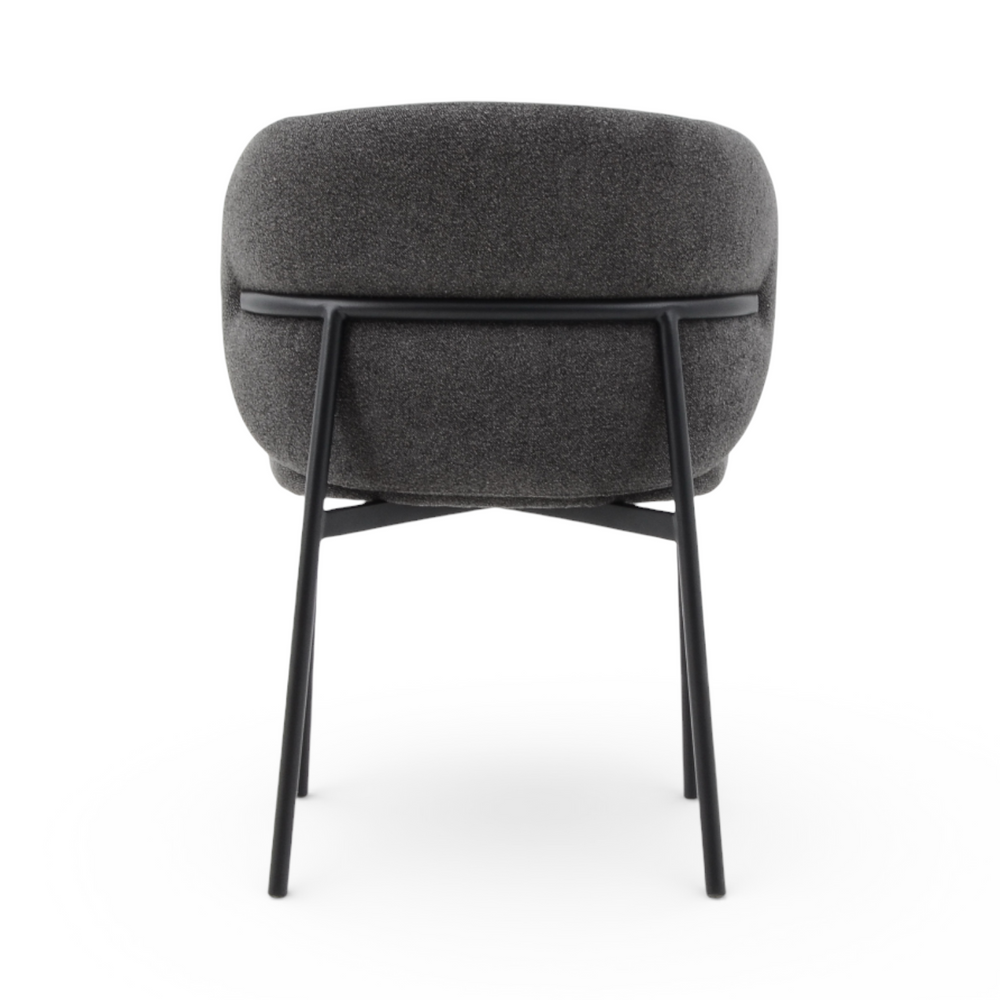 Chaise repas tissu gris foncé