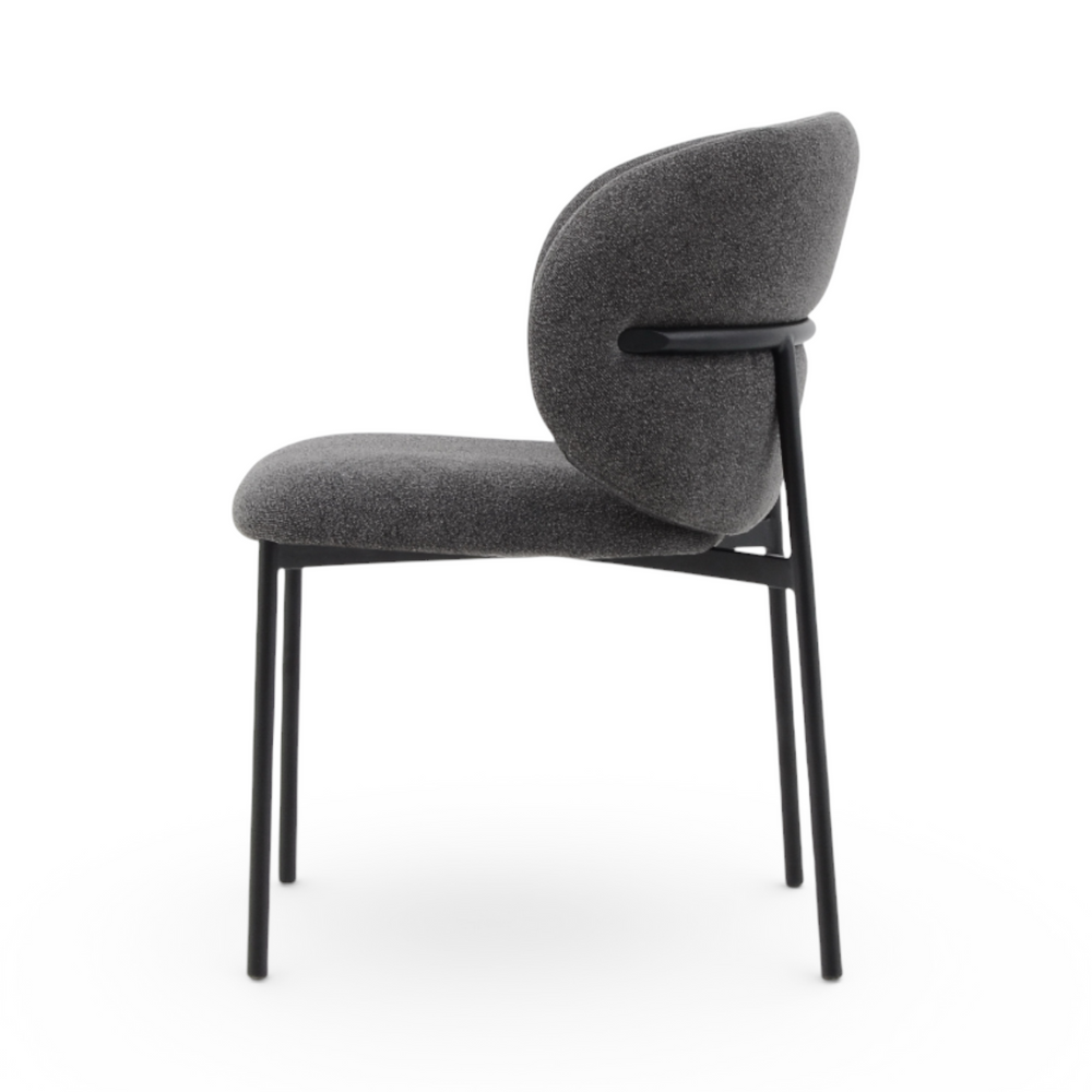 Chaise repas tissu gris foncé