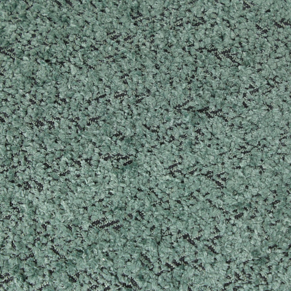 Pouf tissu effet fourrure rase vert emeraude