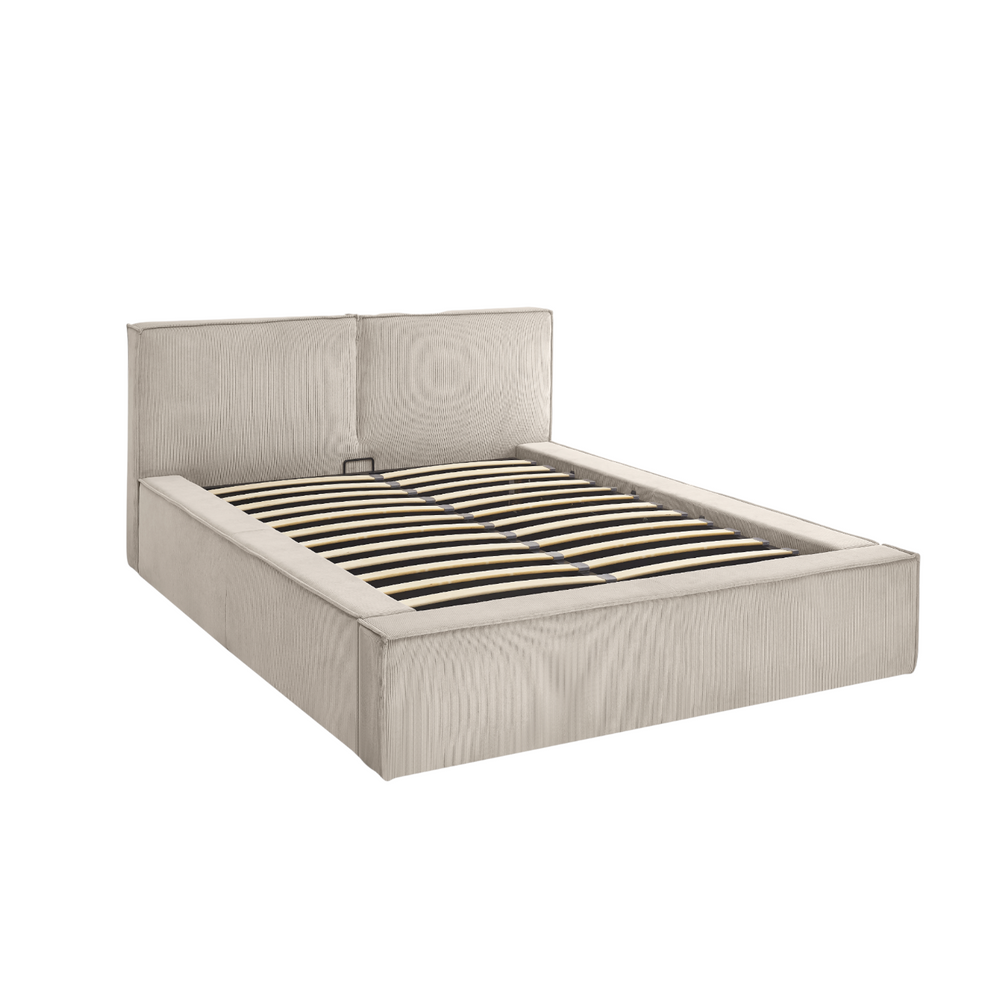 Lit coffre 140 x 190 cm beige