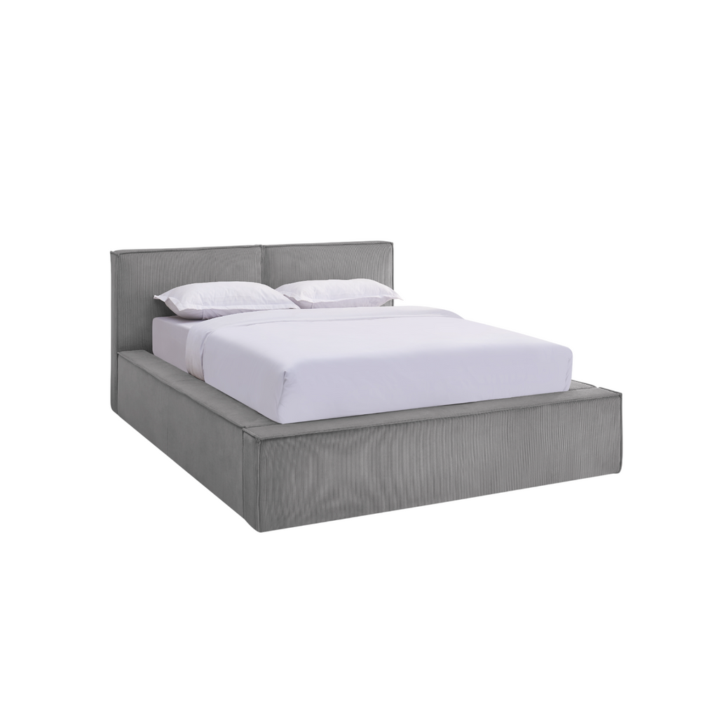 Lit coffre 140 x 190 cm gris