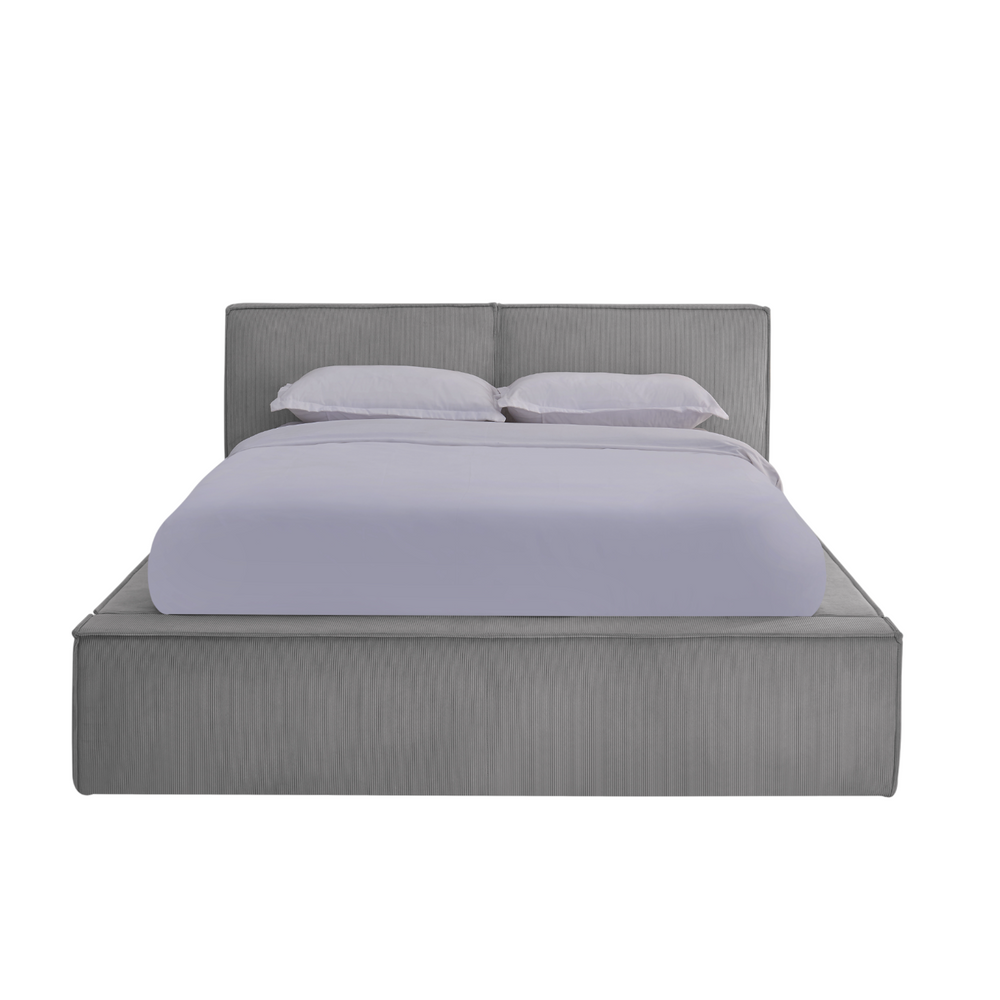 Lit coffre 160 x 200 cm gris