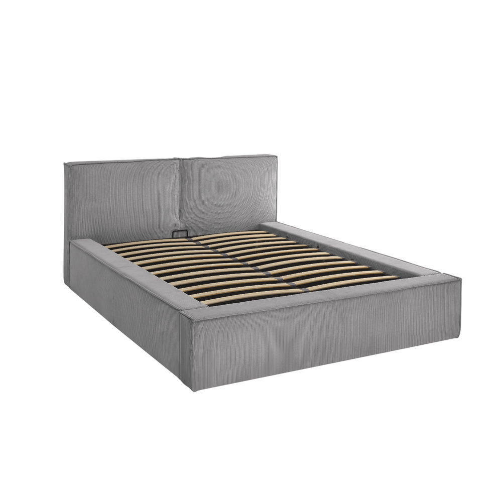 Lit coffre 160 x 200 cm gris