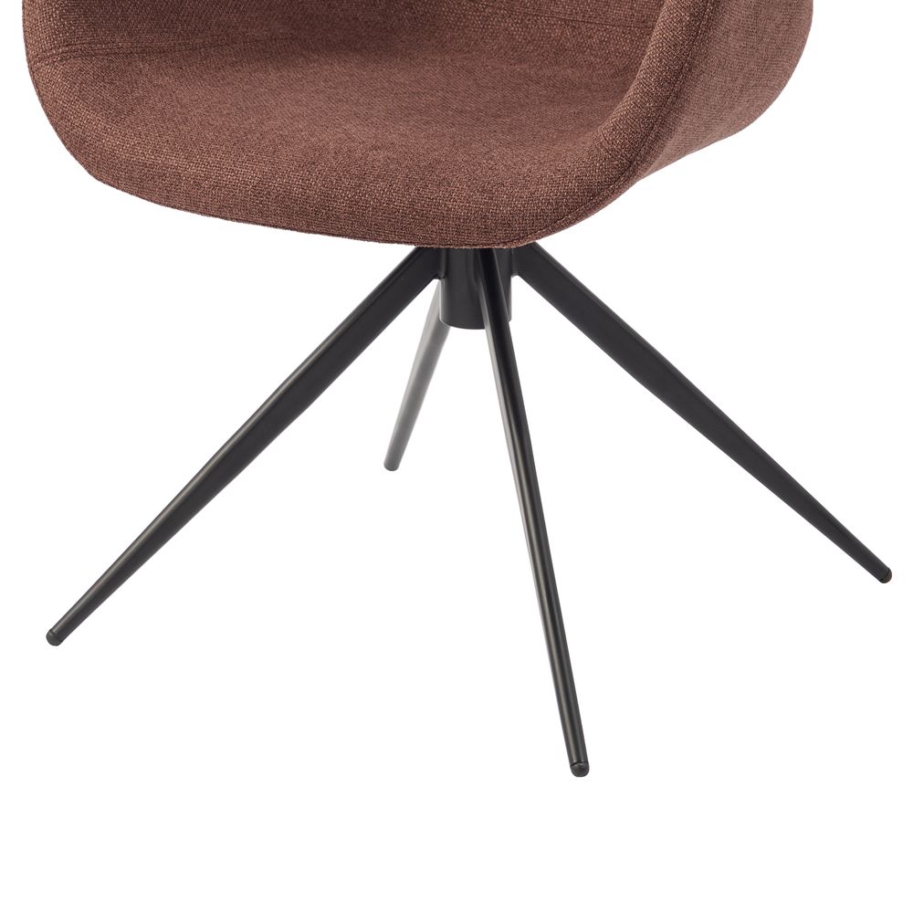 Chaise repas accoudoir tissu rouge lie de vin