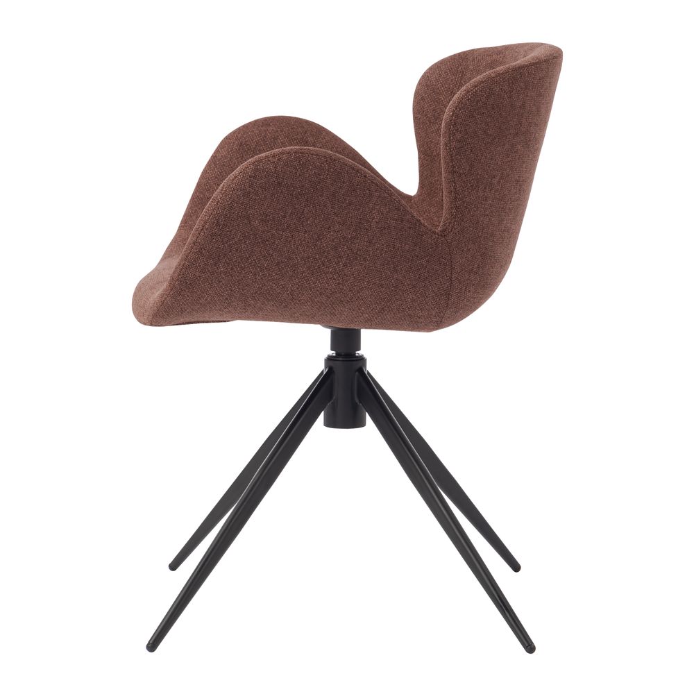 Chaise repas accoudoir tissu rouge lie de vin