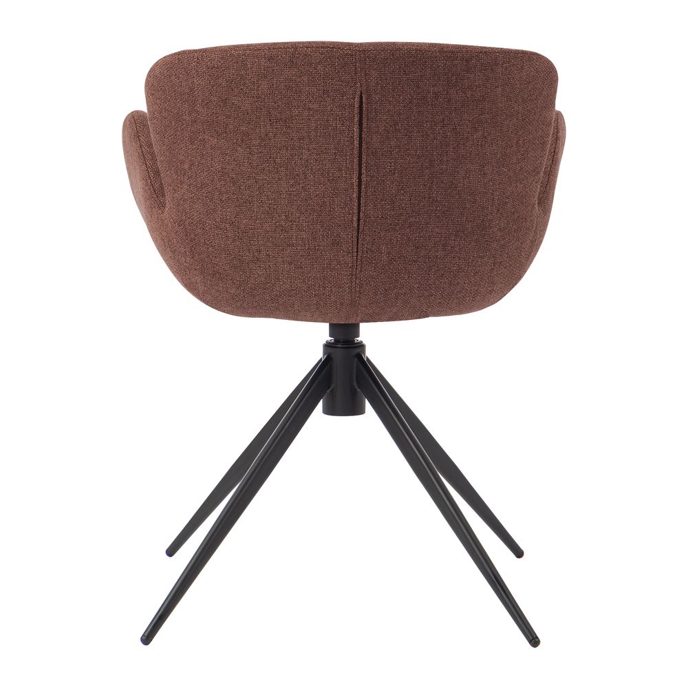Chaise repas accoudoir tissu rouge lie de vin