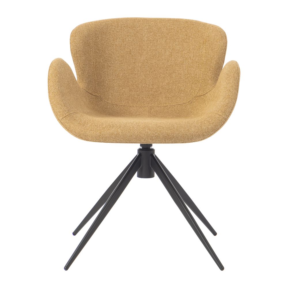 Chaise repas accoudoir tissu miel