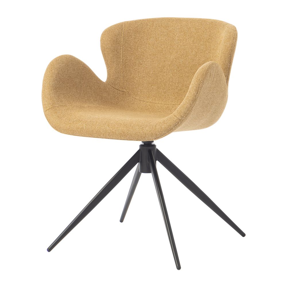 Chaise repas accoudoir tissu miel