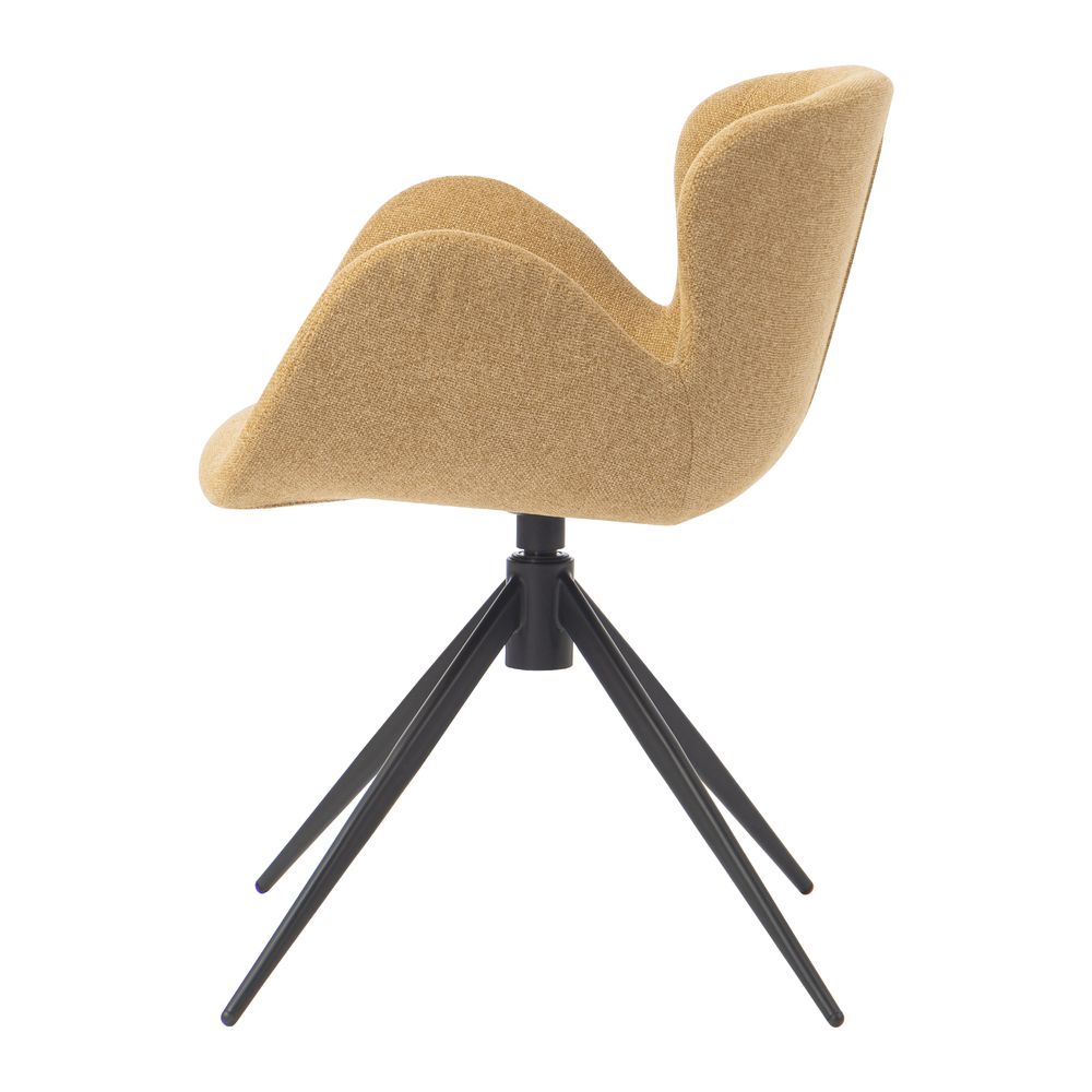 Chaise repas accoudoir tissu miel