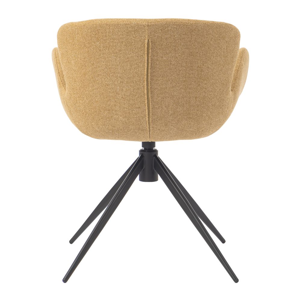 Chaise repas accoudoir tissu miel