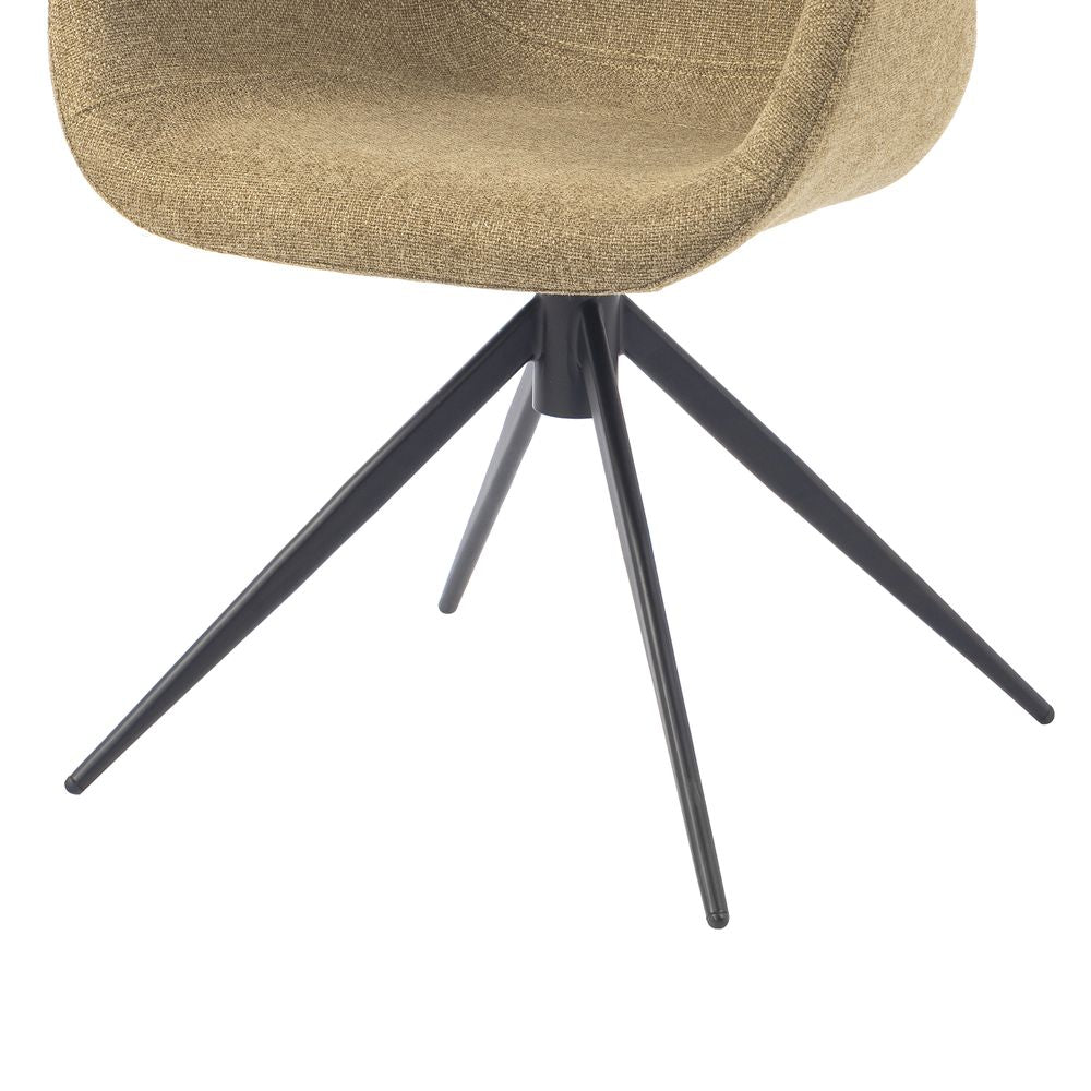 Chaise repas accoudoir tissu kaki