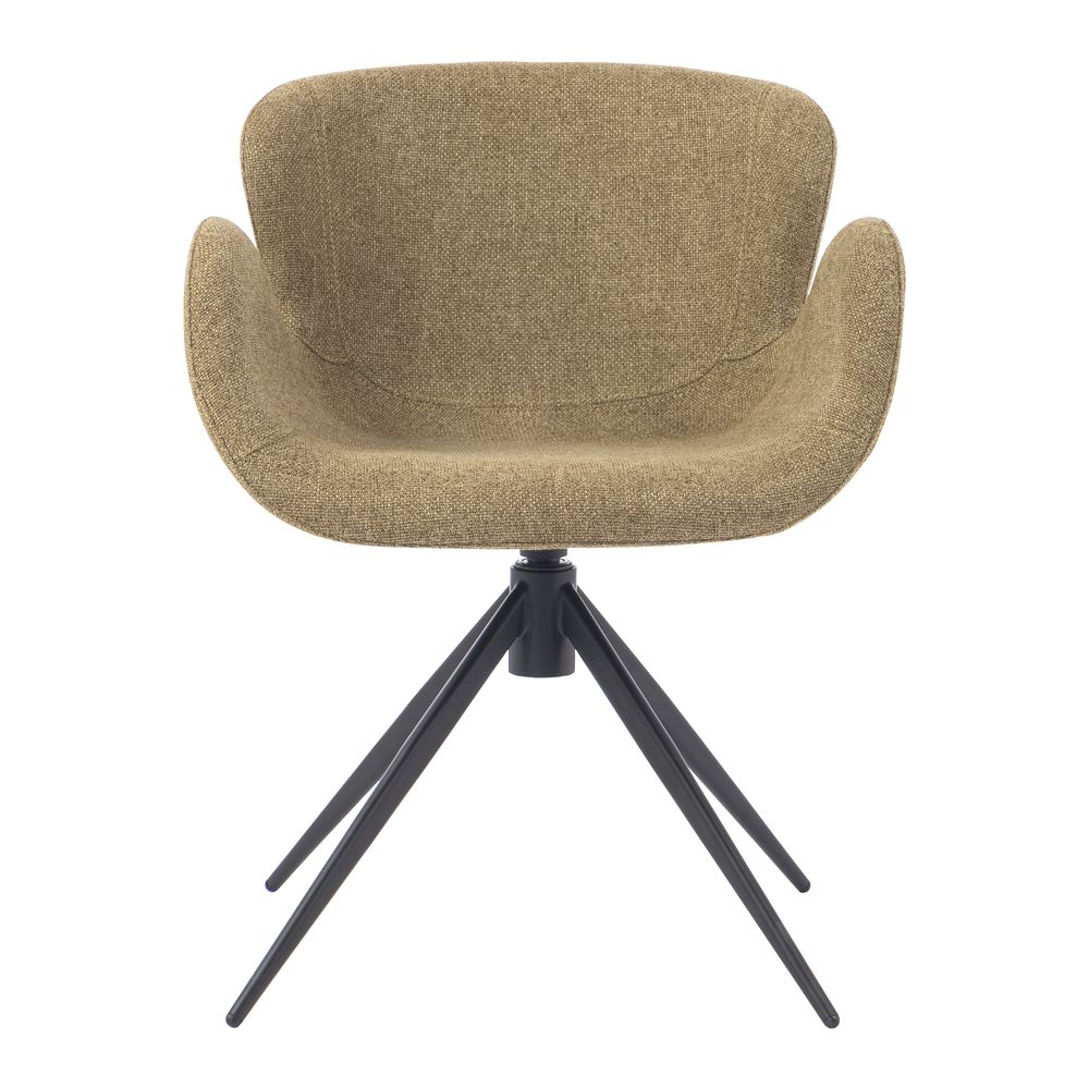 Chaise repas accoudoir tissu kaki