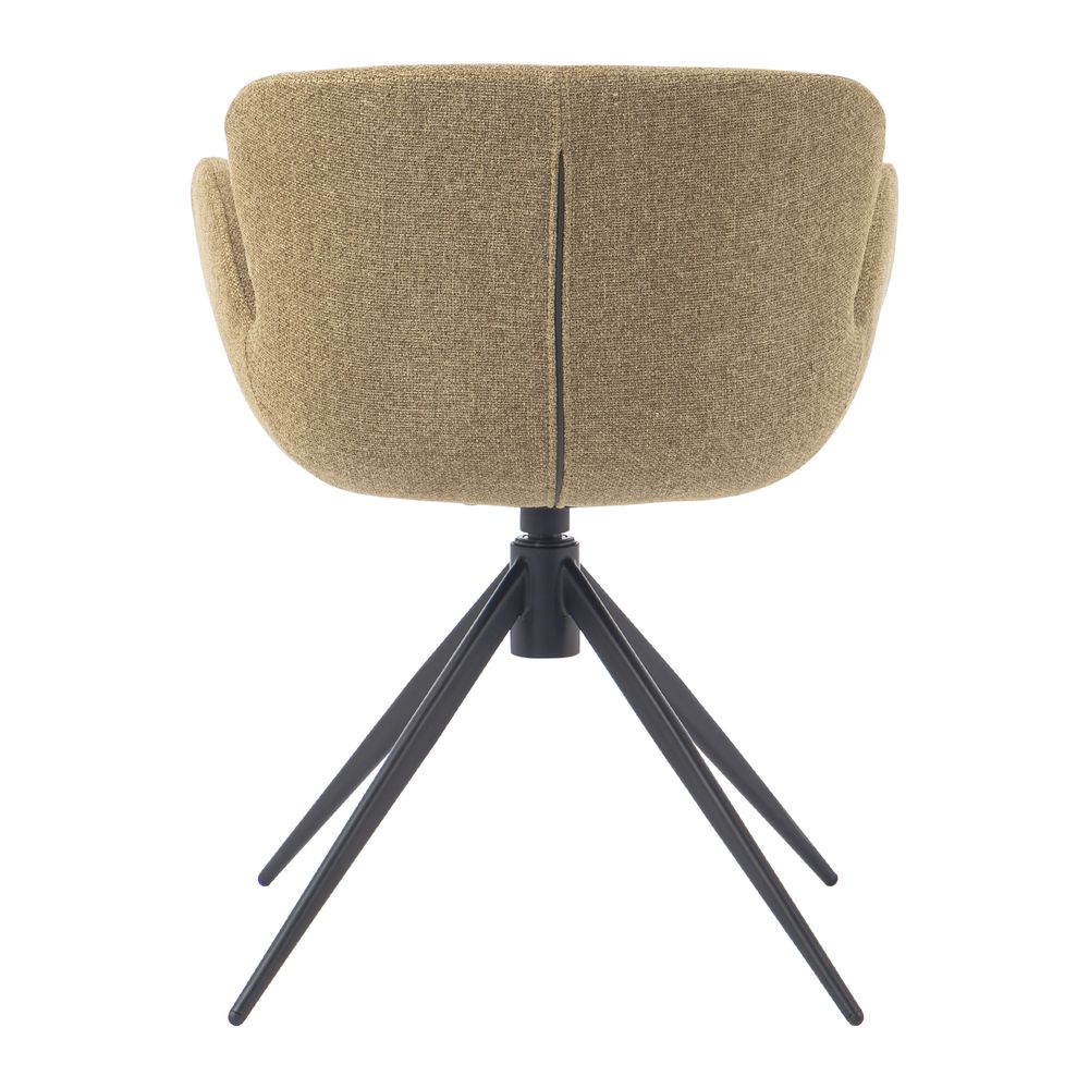 Chaise repas accoudoir tissu kaki
