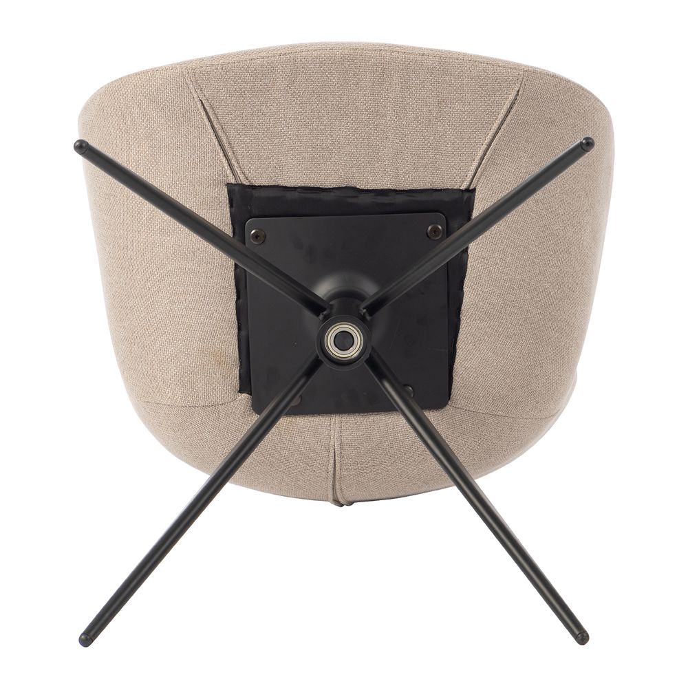 Chaise repas accoudoir tissu gris beige