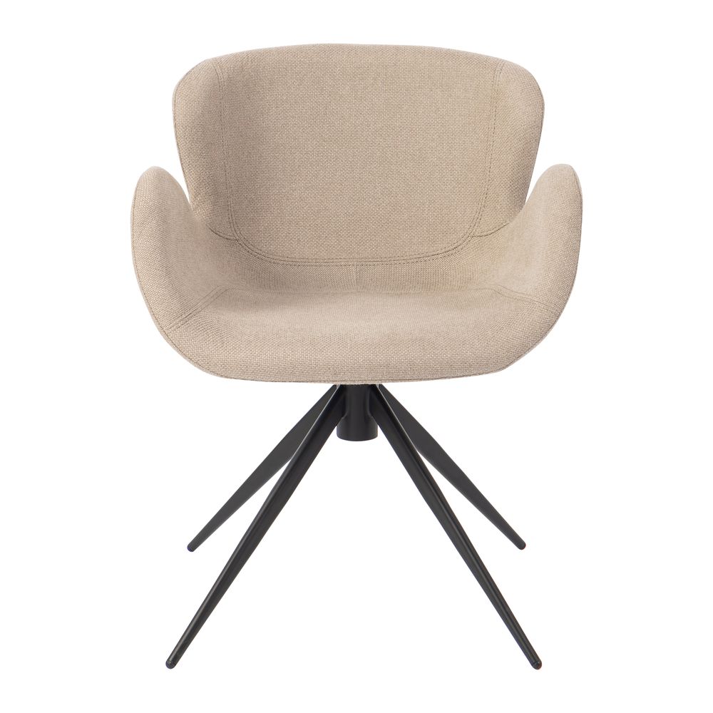Chaise repas accoudoir tissu gris beige
