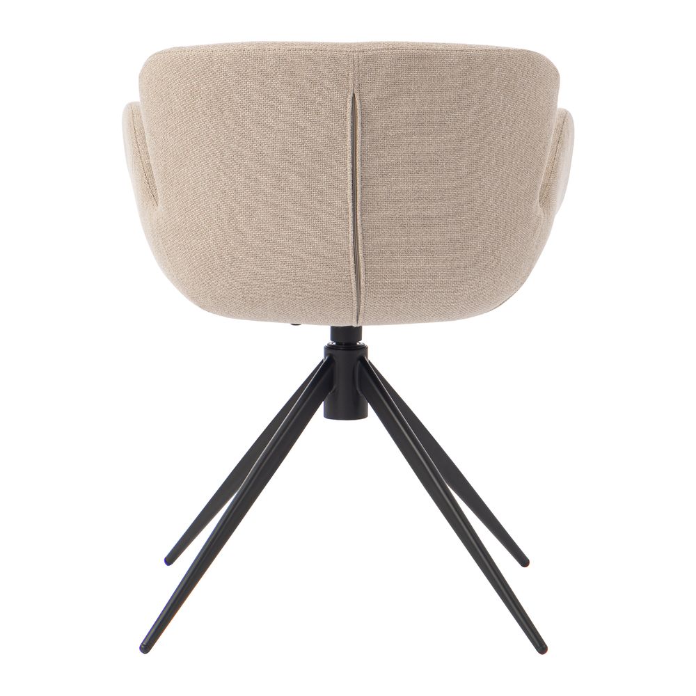 Chaise repas accoudoir tissu gris beige