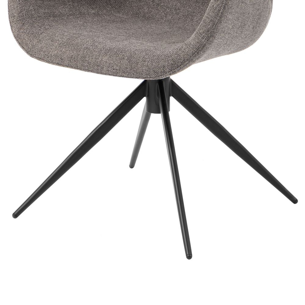 Chaise repas accoudoir tissu gris foncé