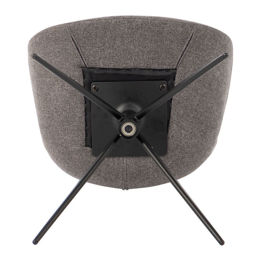 Chaise repas accoudoir tissu gris foncé