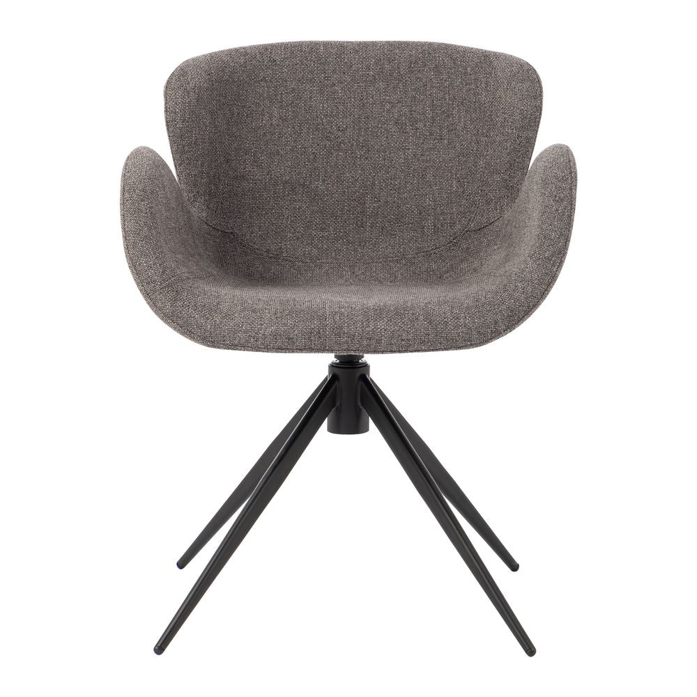 Chaise repas accoudoir tissu gris foncé