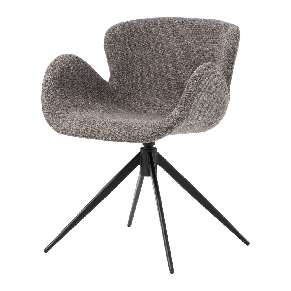 Chaise repas accoudoir tissu gris foncé