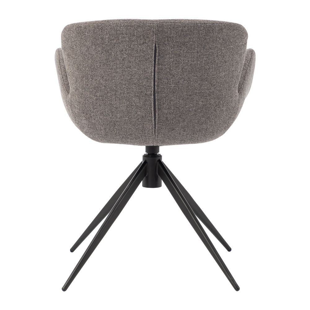 Chaise repas accoudoir tissu gris foncé